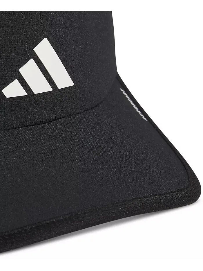 Женская суперлегкая регулируемая кепка с тремя полосками adidas — изображение 4 из 5, черный/белый