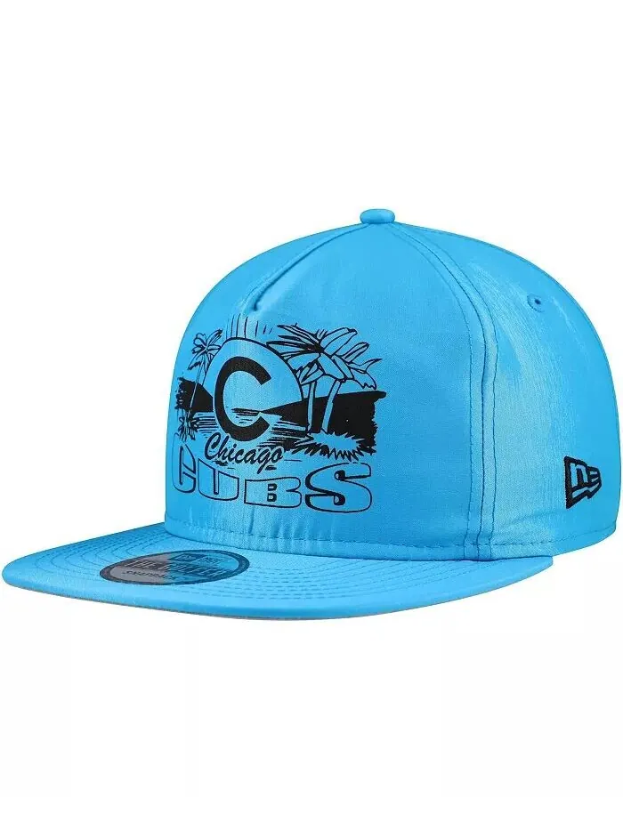 Мужская синяя неоновая кепка для гольфиста Chicago Cubs Snapback New Era — изображение 1 из 4, синий