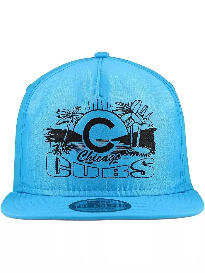 Мужская синяя неоновая кепка для гольфиста Chicago Cubs Snapback New Era — изображение 3 из 4, синий