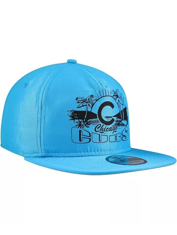 Мужская синяя неоновая кепка для гольфиста Chicago Cubs Snapback New Era — изображение 4 из 4, синий