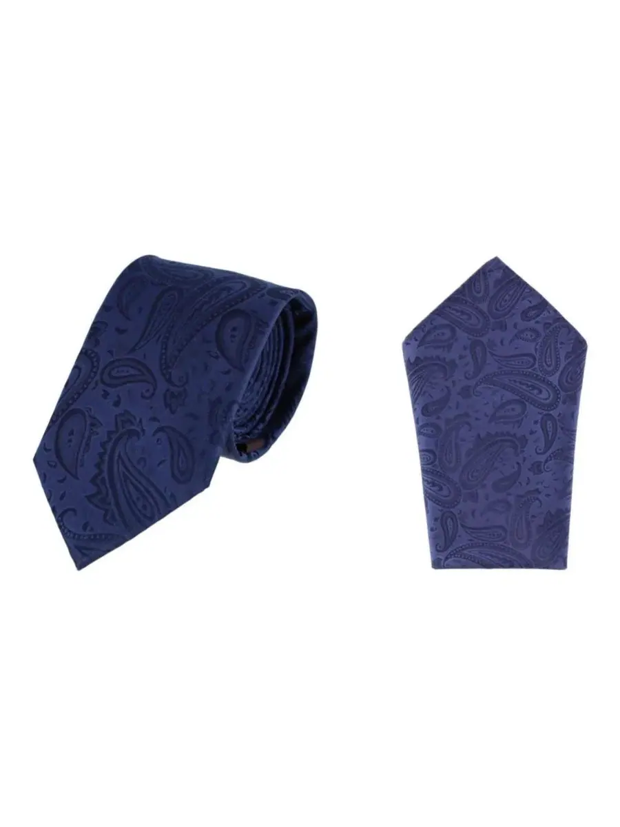 Комплект шелкового галстука и платка с узором пейсли Banbury Tone on Tone Paisley TRAFALGAR
