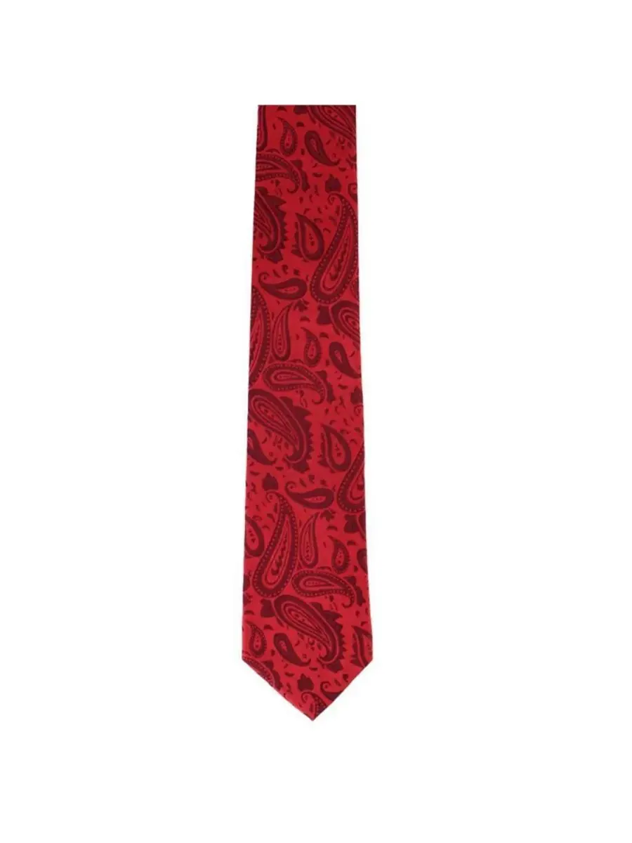 Комплект галстук и платок с узором пейсли Banbury Tone on Tone Paisley TRAFALGAR — изображение 3 из 6, красный