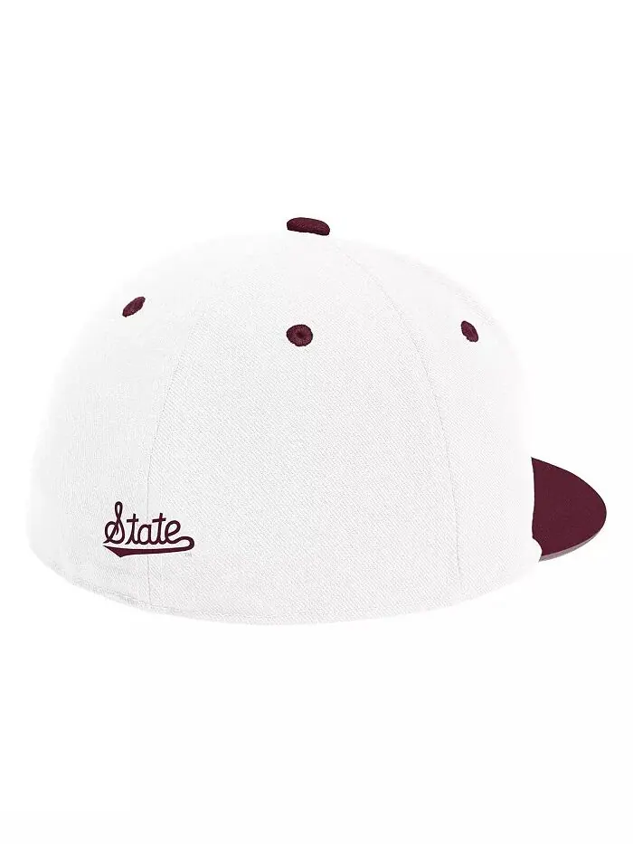 Мужская белая бейсболка Mississippi State Bulldogs On-Field adidas — изображение 2 из 2