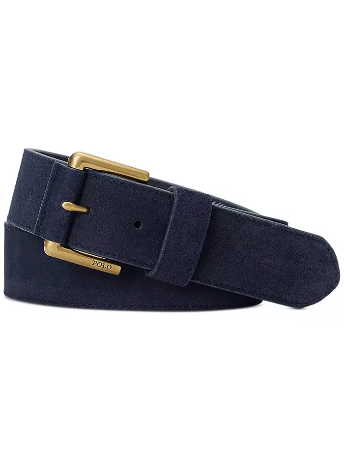 Мужской пояс из замши с роликовой пряжкой Polo Ralph Lauren