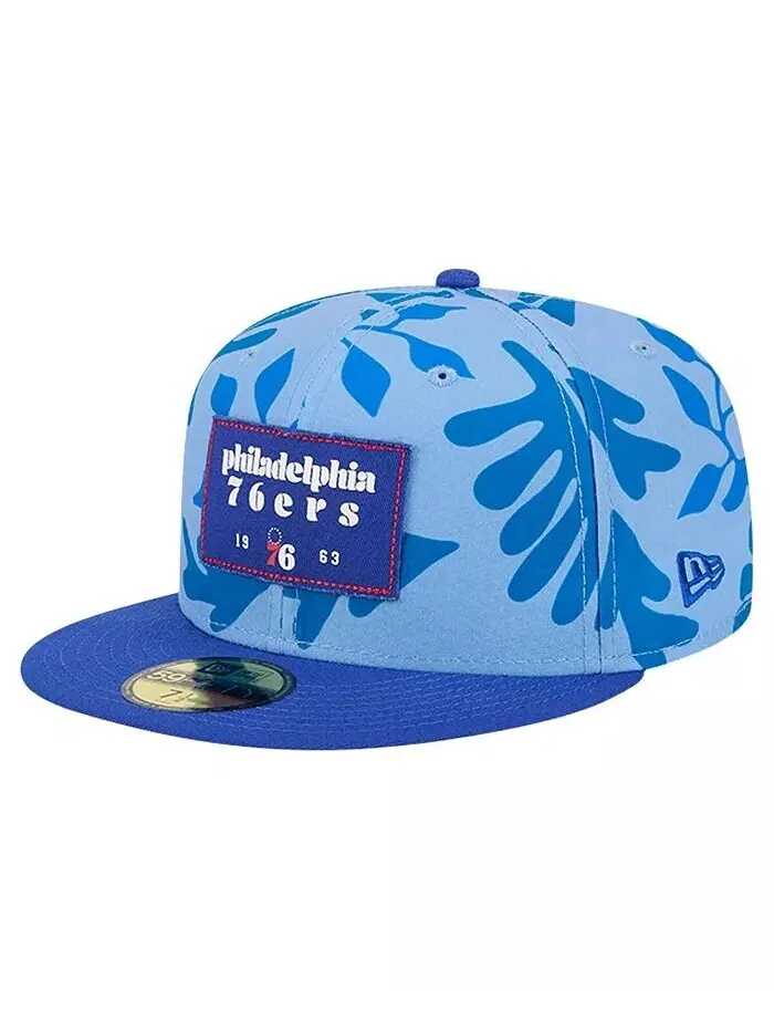 Мужская шляпа Royal Philadelphia 76ers Palm Fronds 2-Tone 59FIFTY Fitted New Era