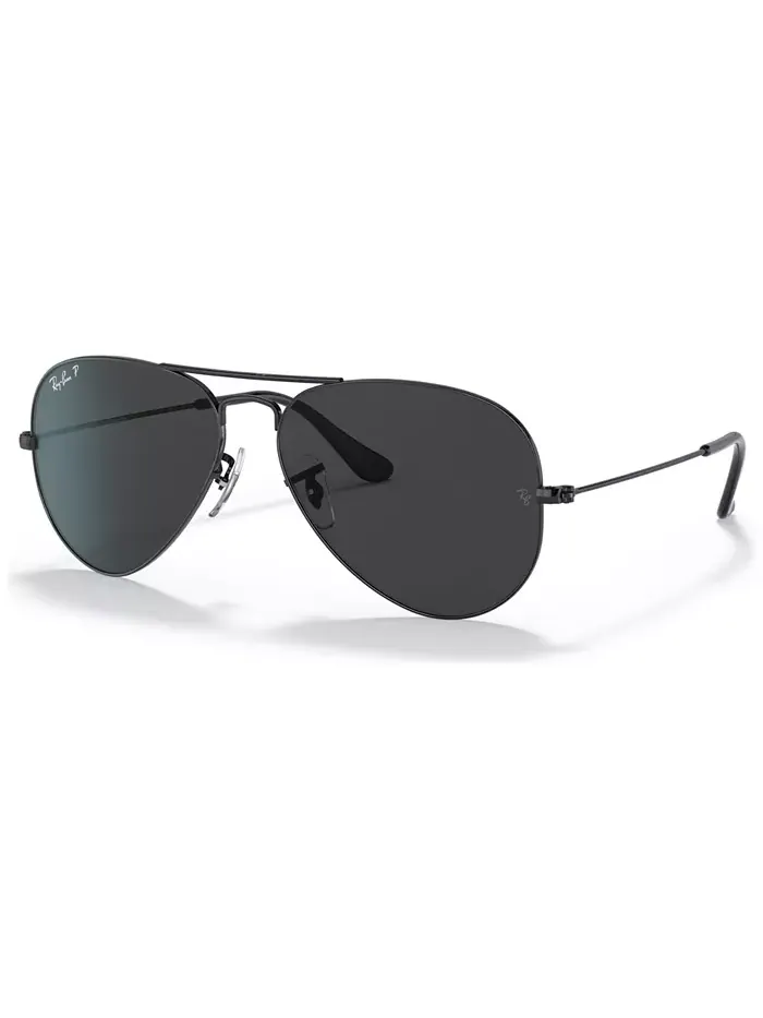 Унисекс поляризованные солнцезащитные очки авиаторы Total Black, RB3025 Ray-Ban