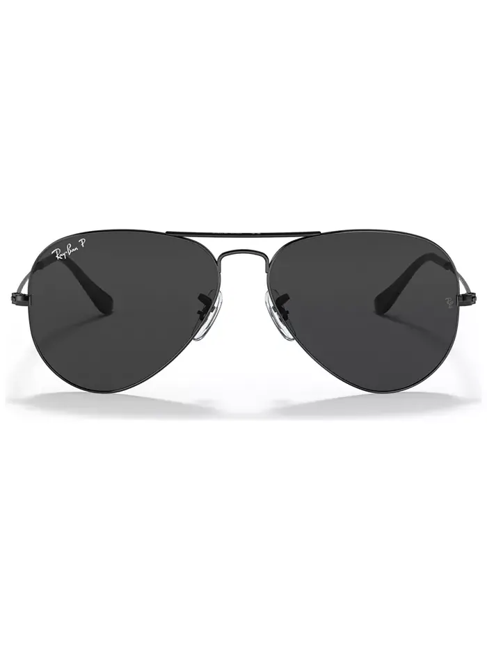Унисекс поляризованные солнцезащитные очки авиаторы Total Black, RB3025 Ray-Ban — изображение 2 из 6, черный