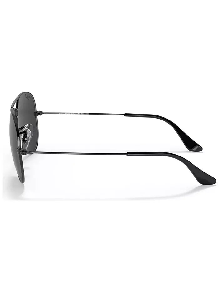 Унисекс поляризованные солнцезащитные очки авиаторы Total Black, RB3025 Ray-Ban — изображение 3 из 6, черный