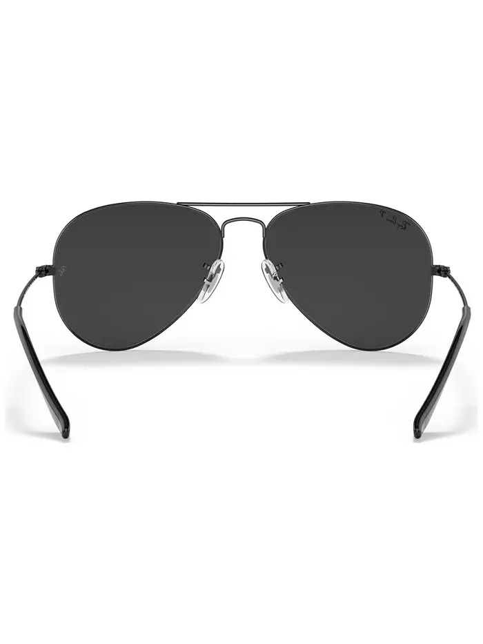 Унисекс поляризованные солнцезащитные очки авиаторы Total Black, RB3025 Ray-Ban — изображение 5 из 6, черный