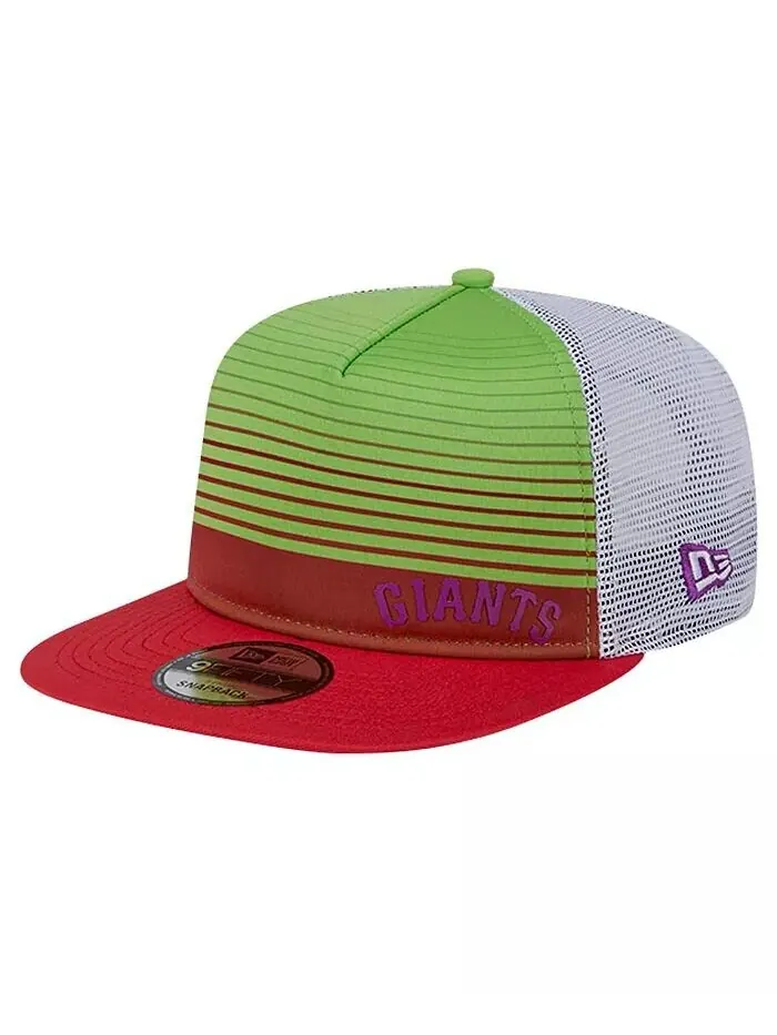 Мужская красная бейсболка San Francisco Giants Neon Horizon A-Frame Trucker 9FIFTY Snapback New Era
