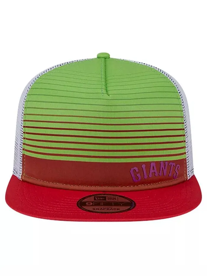 Мужская красная бейсболка San Francisco Giants Neon Horizon A-Frame Trucker 9FIFTY Snapback New Era — изображение 2 из 4