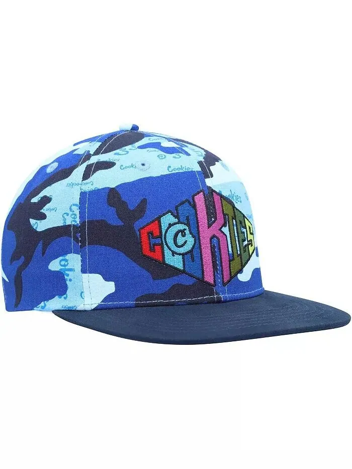 Мужская синяя камуфляжная кепка Snapback Across the Board Cookies — изображение 3 из 4, синий