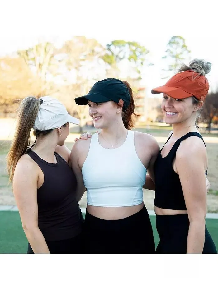 Женская регулируемая шапка для бега с высоким хвостом - черная Headbands of Hope — изображение 6 из 8, черный