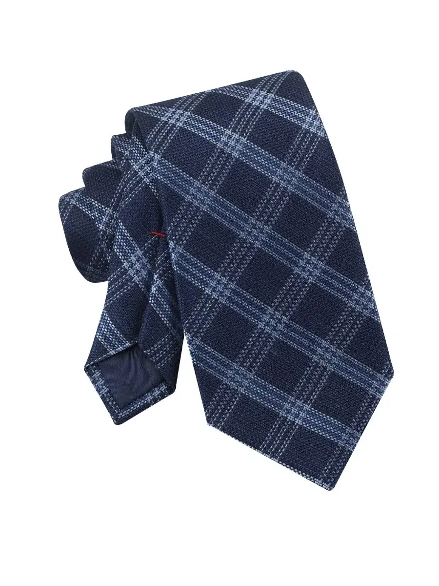 Мужской классический галстук Gentry с клетчатым узором Tommy Hilfiger — изображение 4 из 5, темно-синий/синий
