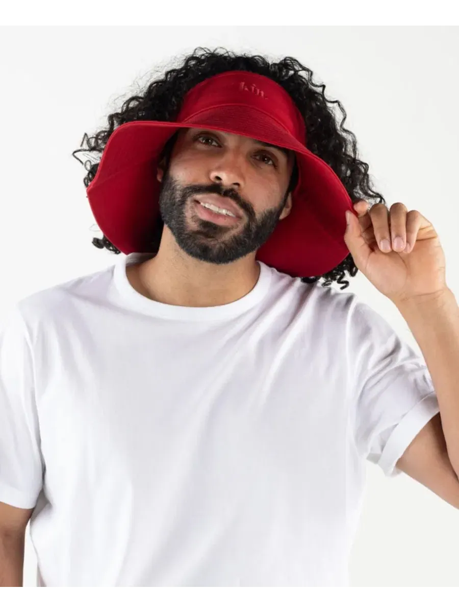 Широкополая кепка-визор с сатиновой подкладкой Unisex Satin Lined Wide Brim Sun Visor KIN Apparel — изображение 4 из 5