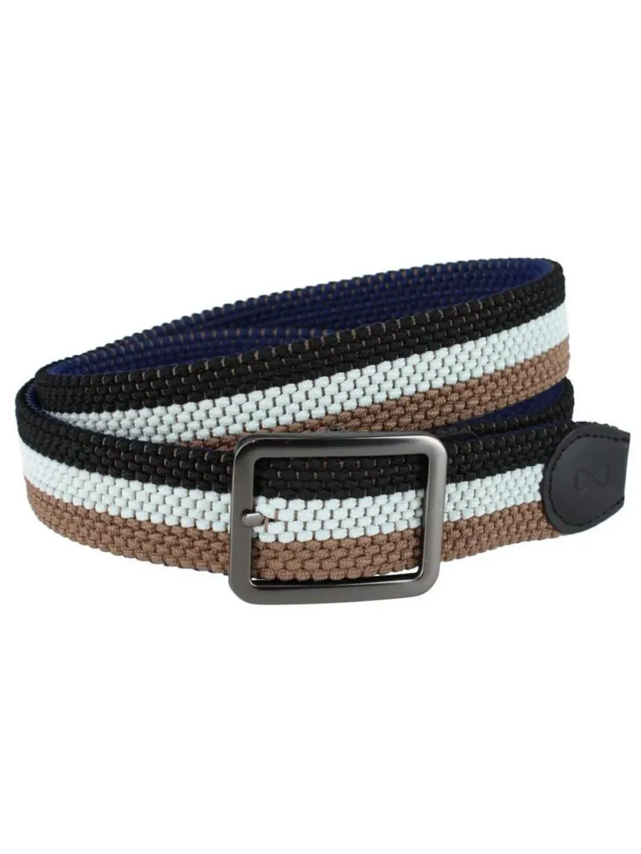 Мужской двусторонний плетеный пояс для гольфа Matias Stripe Trafalgar