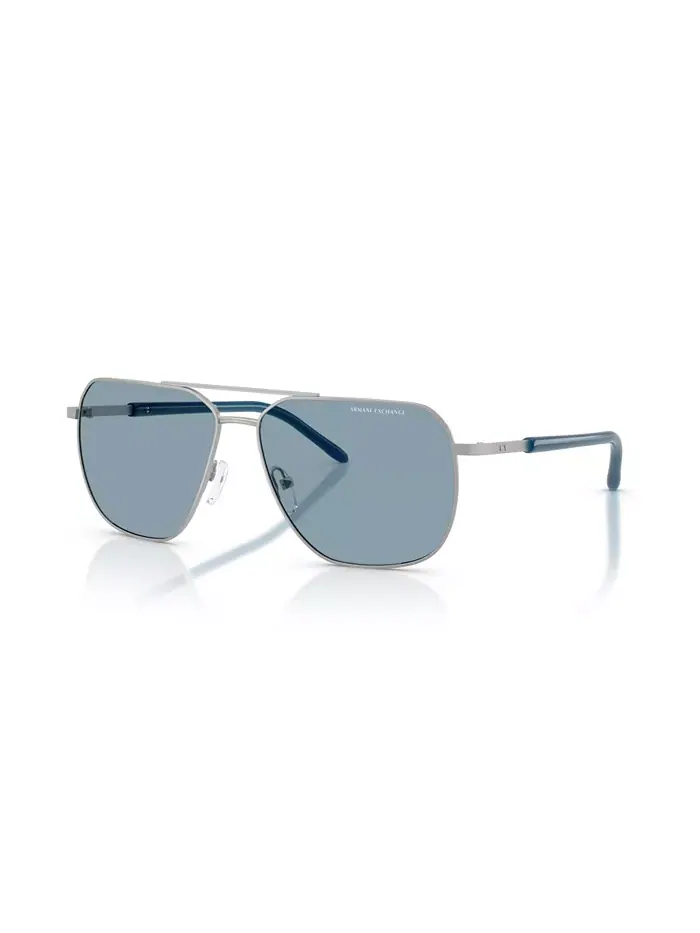 Мужские солнцезащитные очки AX2057S Armani Exchange — изображение 1 из 19, серебряный