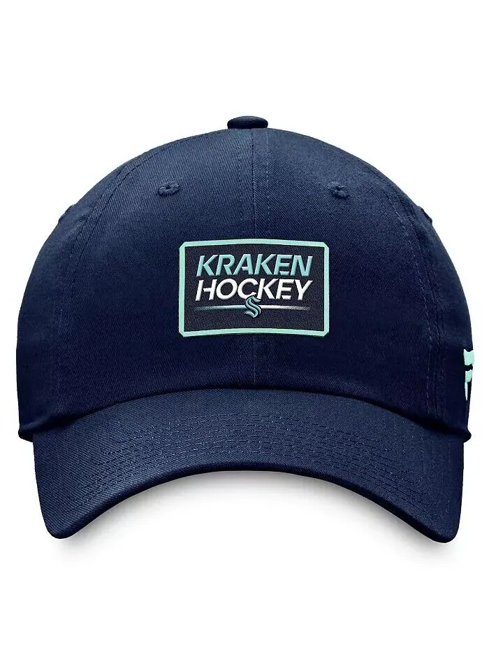 Мужская темно-синяя шапка Seattle Kraken Authentic Pro Prime Adjustable Hat Fanatics — изображение 2 из 4