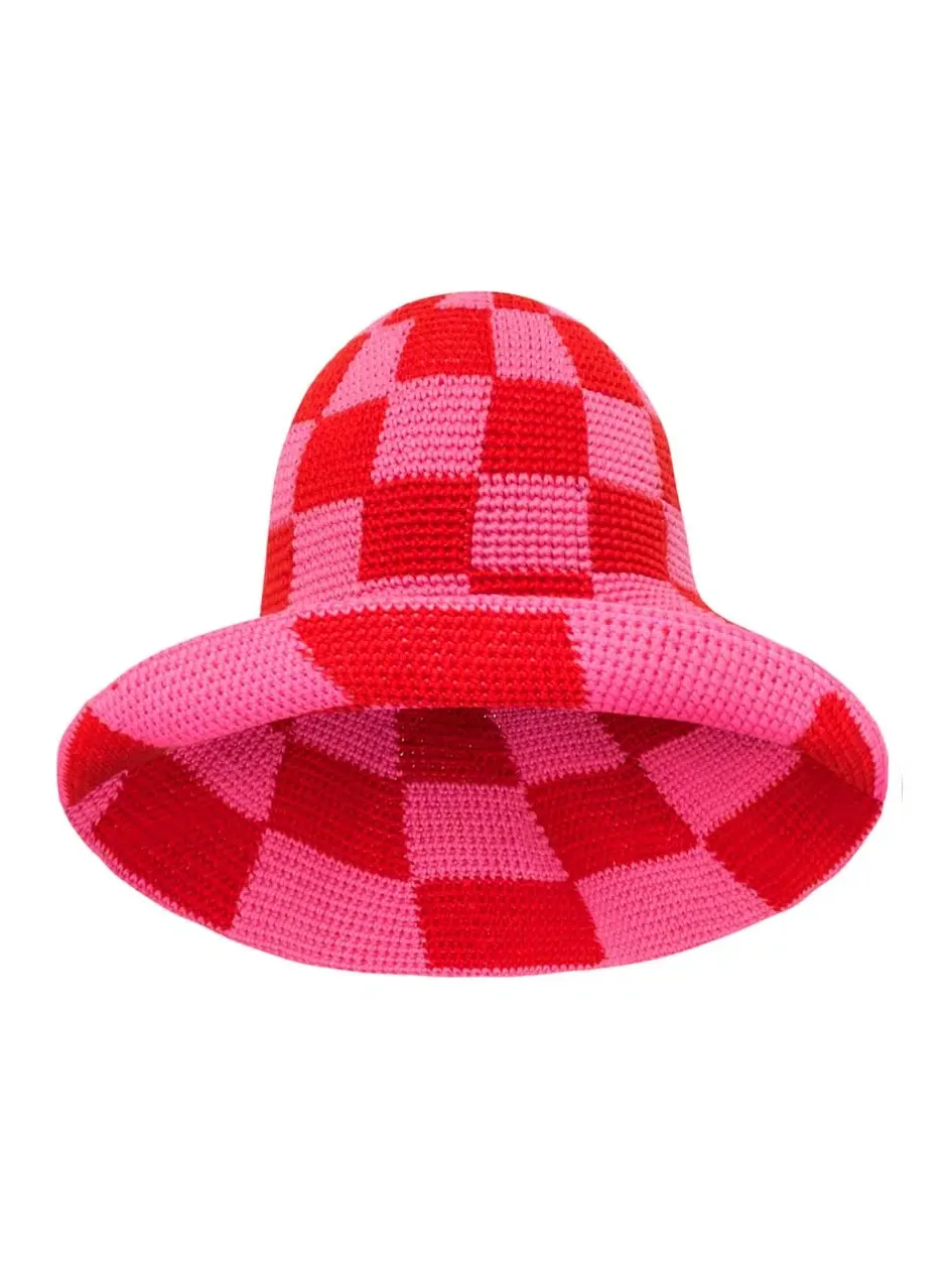 Панама из хлопка Shilo Checkered Crochet Hat Brunna.co
