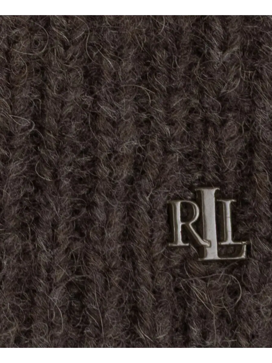 Вязаная шапка-бини с узором Ocelot Pattern Lauren Ralph Lauren — изображение 4 из 4, темный коричневый