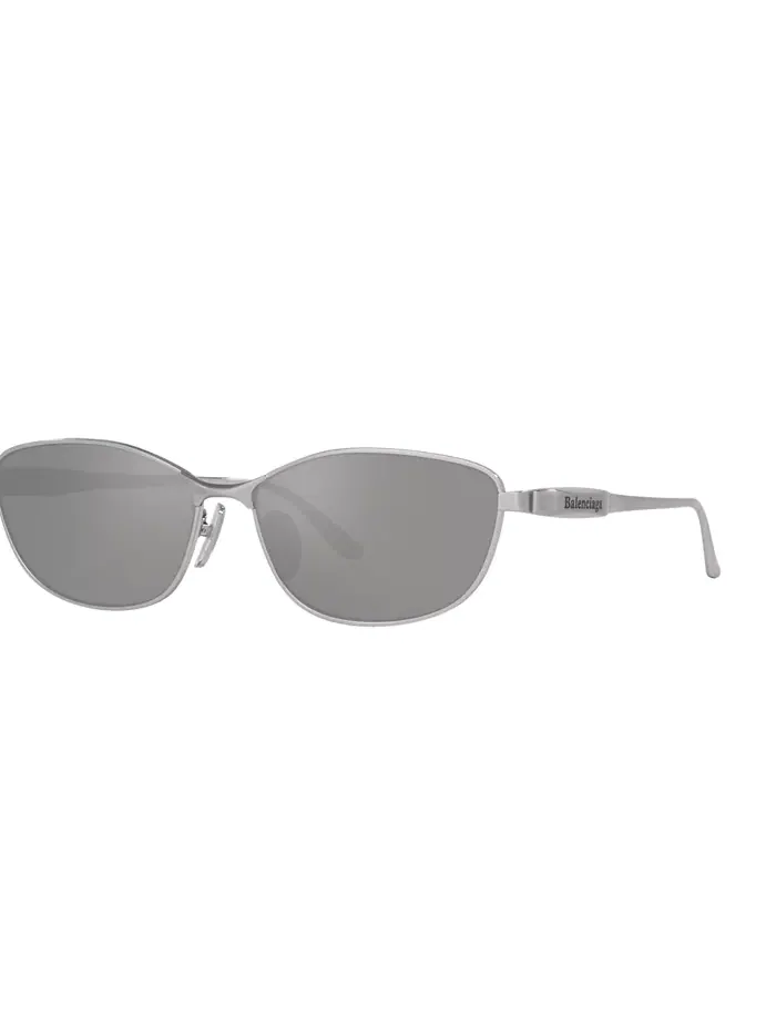 Унисекс маленькие солнцезащитные очки, BB0357SA 6E000352 Balenciaga — изображение 1 из 5, серебряный