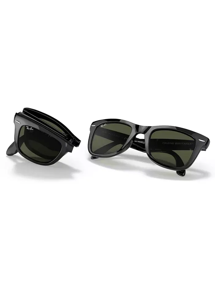 Поляризационные солнцезащитные очки, RB4105 FOLDING WAYFARER Ray-Ban — изображение 7 из 8, зеленый