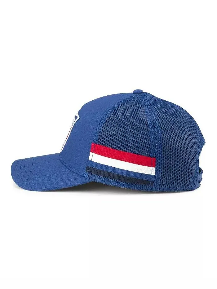 Мужская синяя кепка New York Rangers HotFoot Stripes Trucker Adjustable American Needle — изображение 3 из 3
