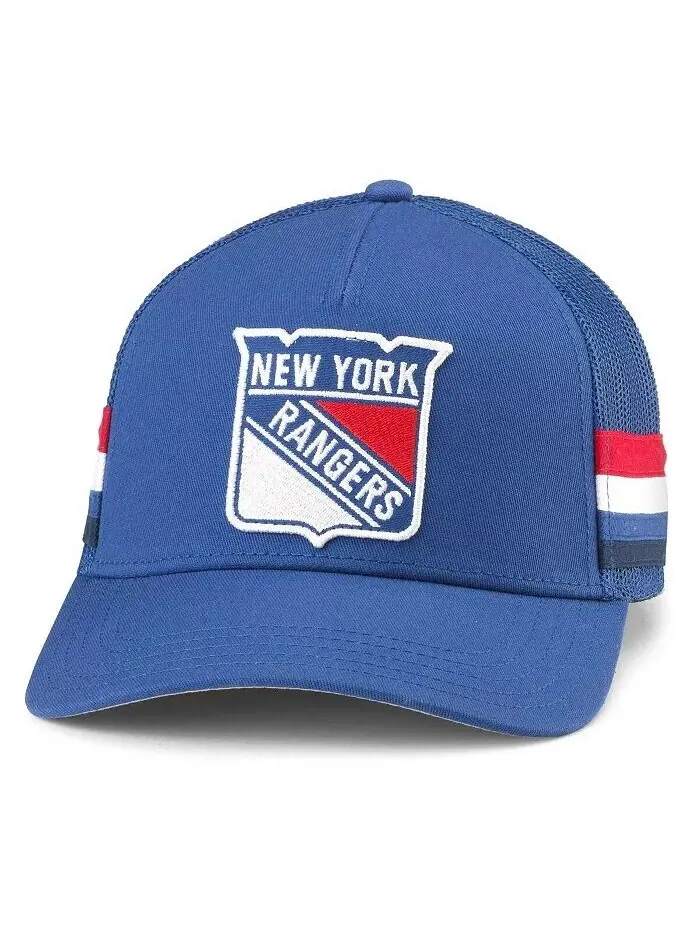 Мужская синяя регулируемая кепка New York Rangers Hot в полоску American Needle — синий