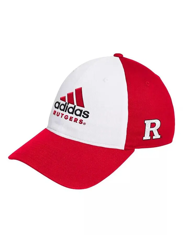 Мужская белая/алая кепка Rutgers Scarlet Knights Slouch Adjustable Hat adidas