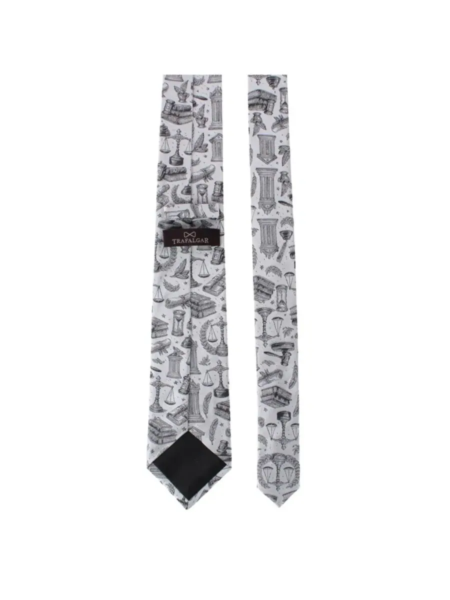 Галстук-бабочка Esquire Law Silk Novelty Trafalgar — изображение 2 из 4, серебряный