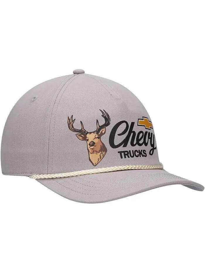 Мужская серая регулируемая кепка Chevrolet Canvas Cappy Trucker American Needle — изображение 2 из 4, серый