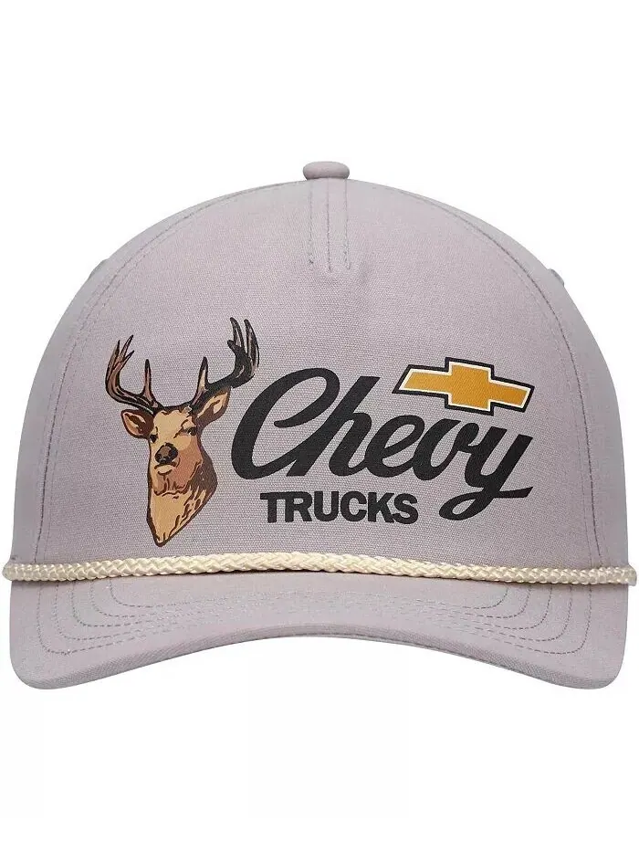 Мужская серая регулируемая кепка Chevrolet Canvas Cappy Trucker American Needle — изображение 3 из 4, серый