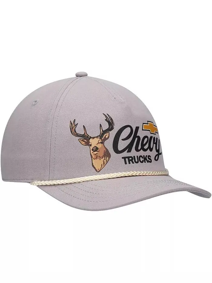 Мужская серая кепка Chevrolet Canvas Cappy Trucker Adjustable Hat American Needle — изображение 2 из 4