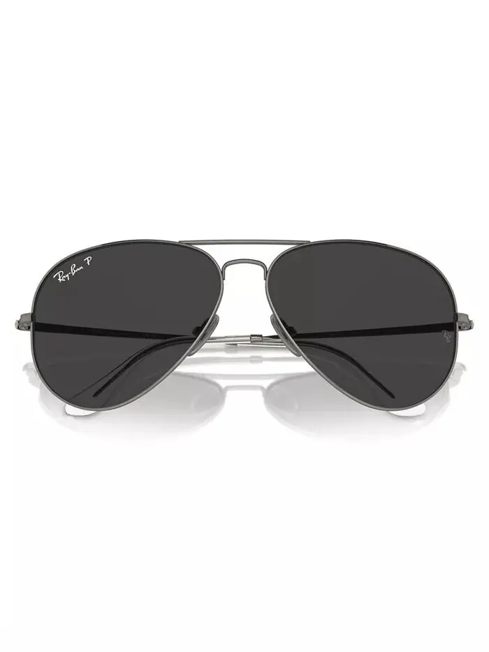 Поляризованные солнцезащитные очки унисекс, Aviator Titanium Rb8089 Ray-Ban — изображение 2 из 6, серый