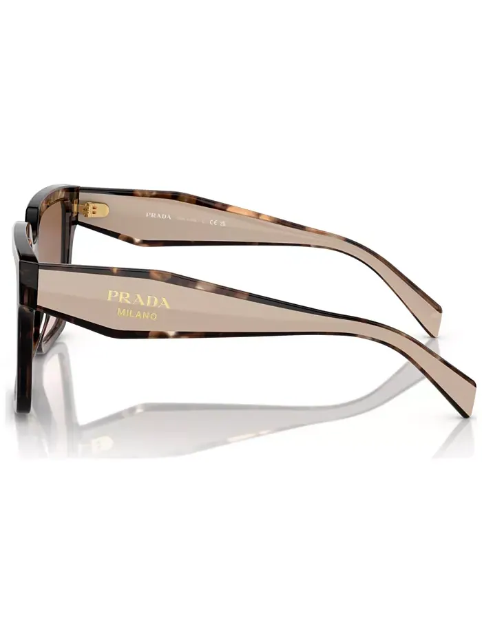 Женские солнцезащитные очки квадратной формы оверсайз, PR 24ZS PRADA — изображение 4 из 6, коричневый