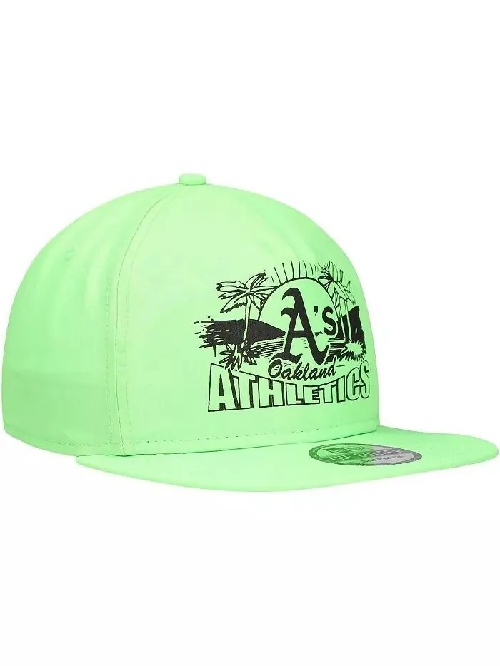 Мужская зеленая кепка-кнопка для гольфа Oakland Athletics Neon New Era — изображение 4 из 4