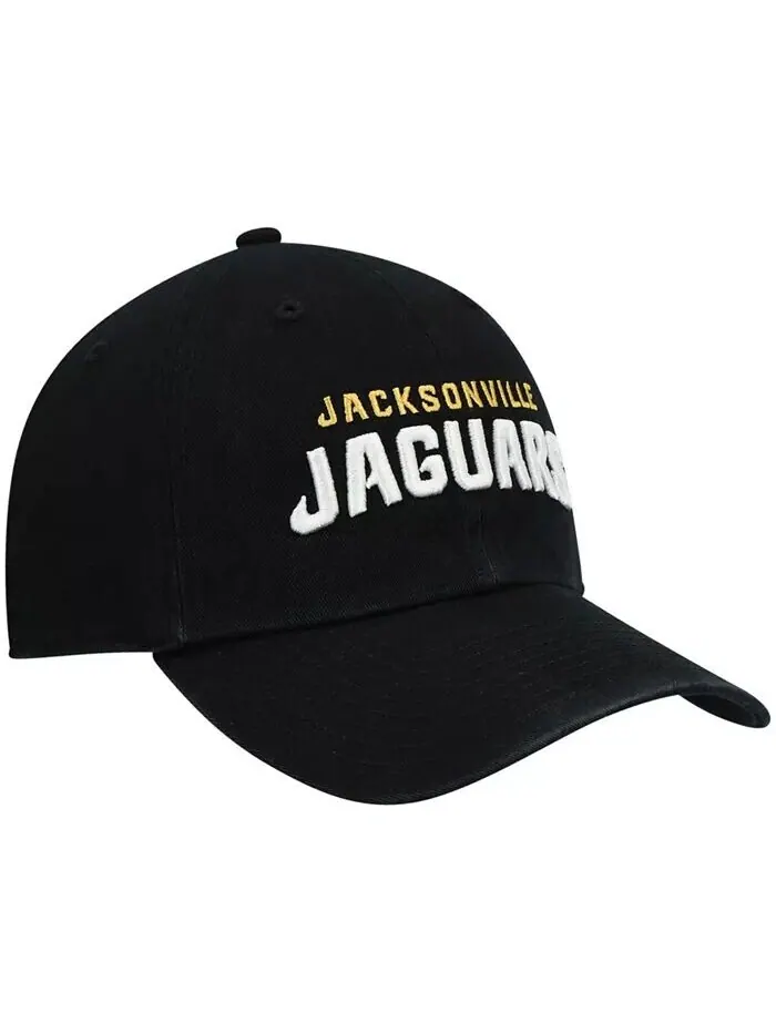 Мужская черная регулируемая шляпа Jacksonville Jaguars Clean Up Script '47 Brand — изображение 5 из 5, черный