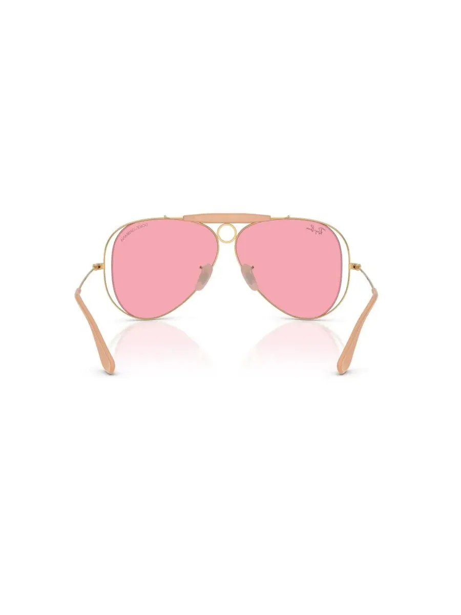 Солнцезащитные очки-авиатор с металлической оправой, модель RB3138M Ray-Ban — изображение 4 из 7, золотистый