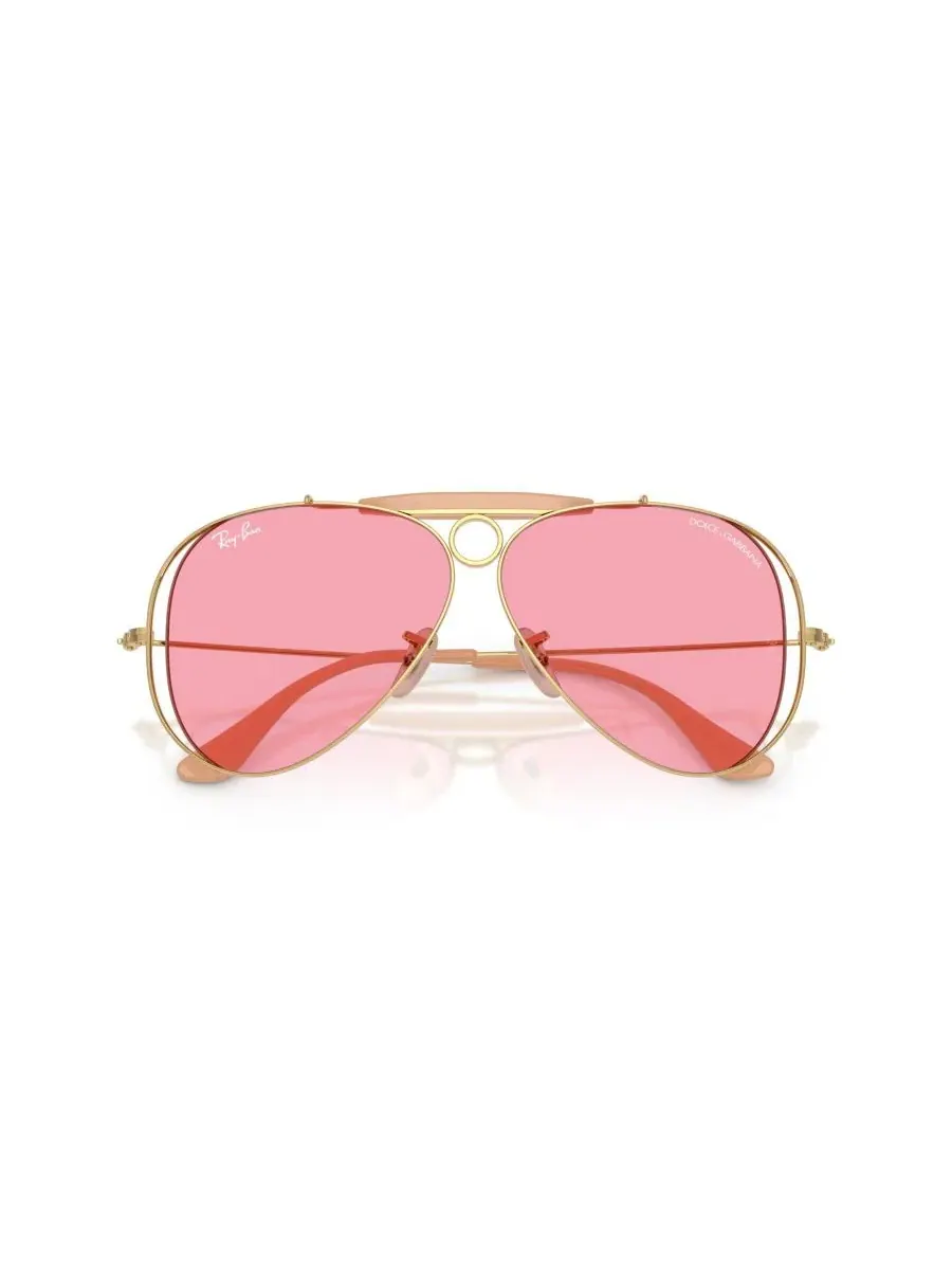Солнцезащитные очки-авиатор с металлической оправой, модель RB3138M Ray-Ban — изображение 5 из 7, золотистый
