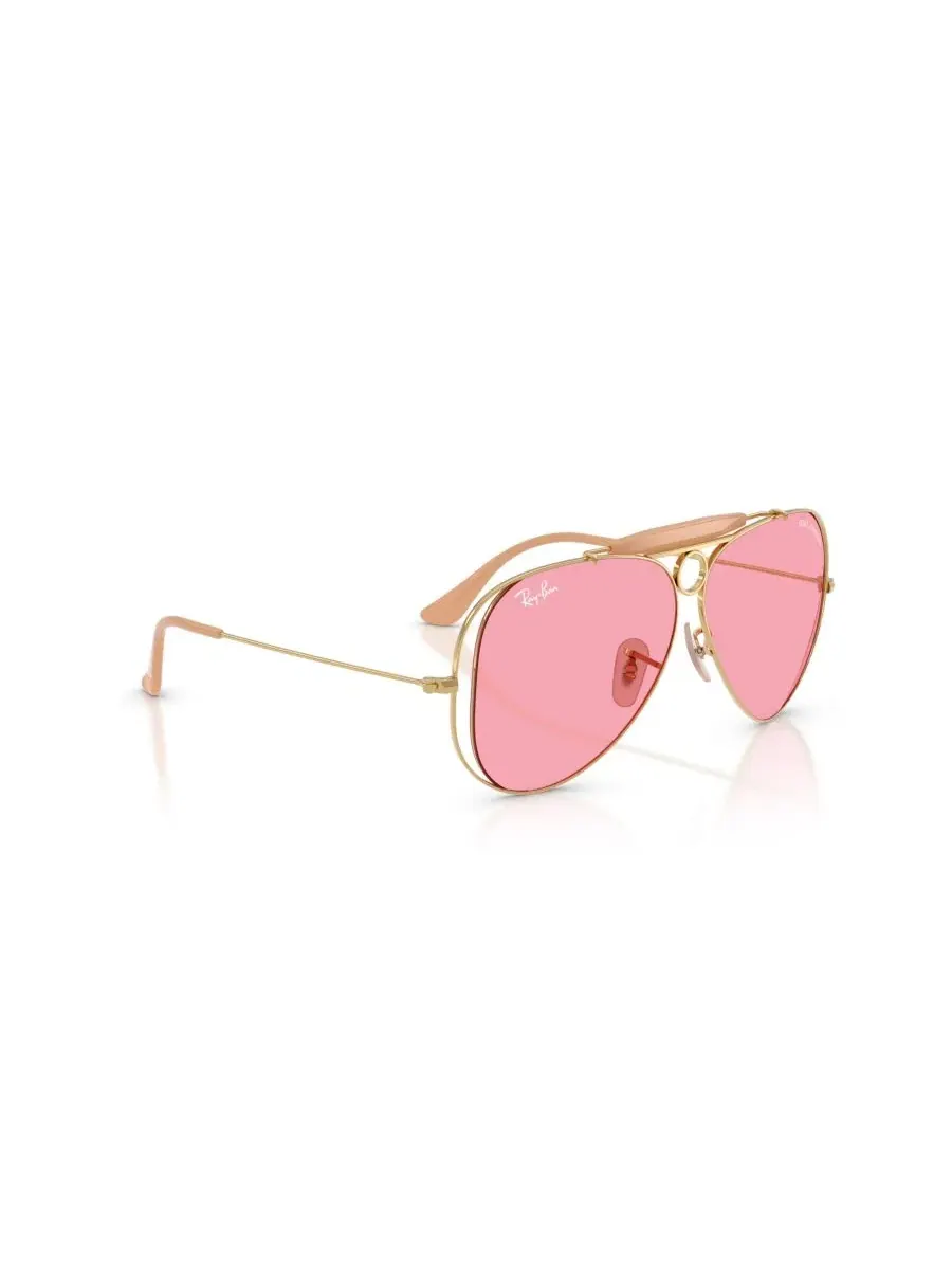 Солнцезащитные очки-авиатор с металлической оправой, модель RB3138M Ray-Ban — изображение 6 из 7, золотистый