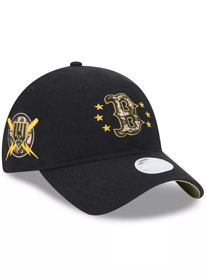 Женская черная бейсболка Boston Red Sox 2024 ко Дню вооруженных сил 9TWENTY с регулируемой посадкой