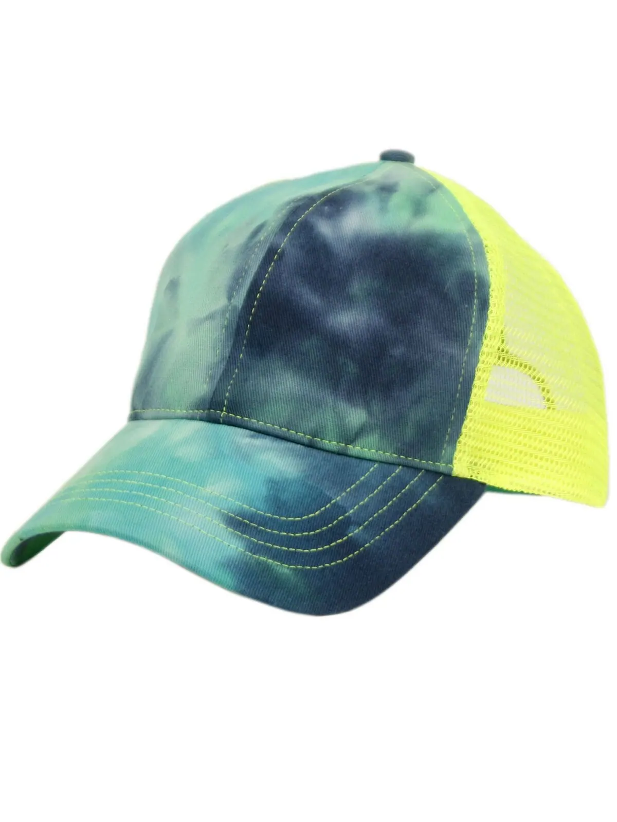 Женская сетчатая шапка с конским хвостом и булочками Tie Dye Truck Ponycap Angela & William