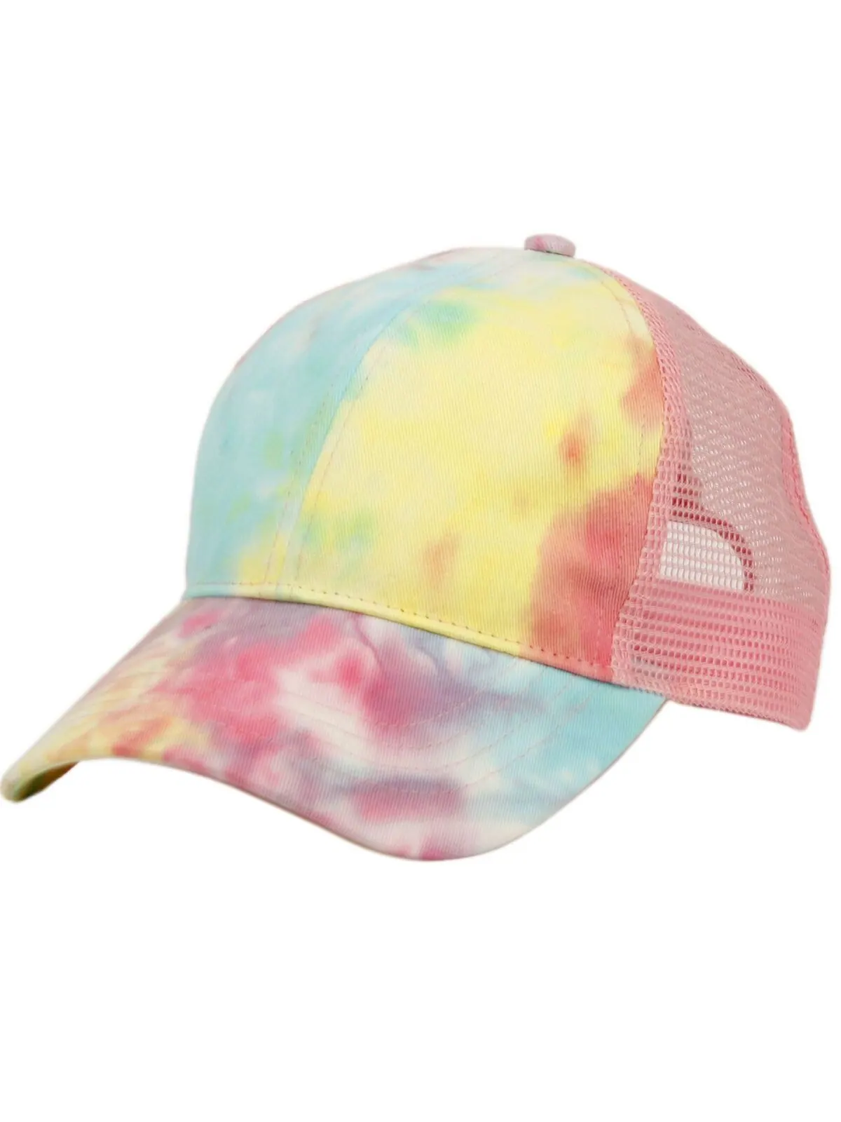 Женская сетчатая шапка с конским хвостом и булочками Tie Dye Truck Ponycap Angela & William
