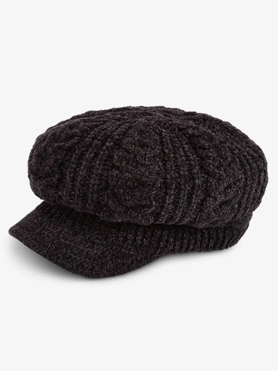 Вязаная шапка-бини из синели с косами, модель Slouchy Chenille Cable-Knit Cabbie Hat Style & Co