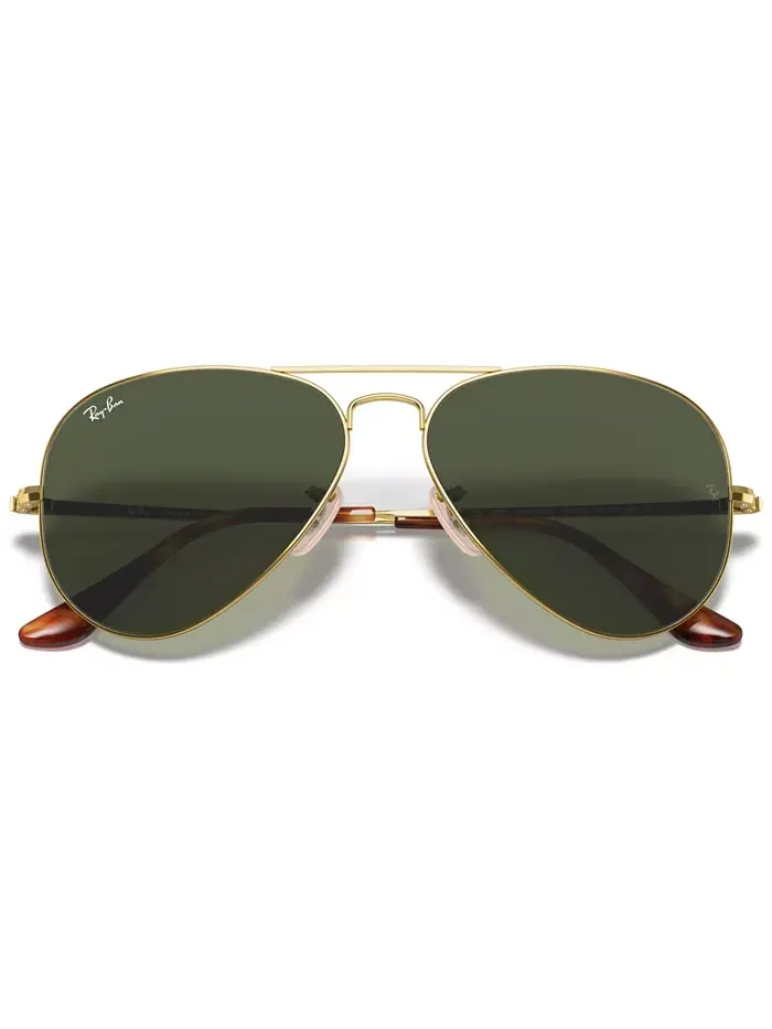 Авиатор Metal II Солнцезащитные очки, RB3689 Ray-Ban — изображение 6 из 6, золотистый/зеленый