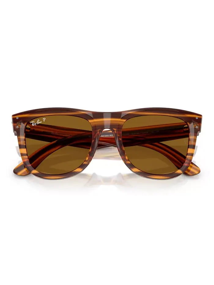 Унисекс поляризованные солнцезащитные очки, Wayfarer Reverse RBR0502S Ray-Ban — изображение 5 из 6, коричневый
