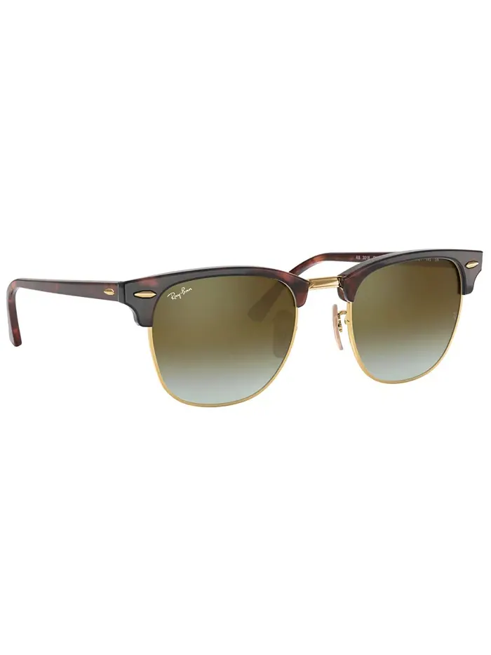 Унисекс солнцезащитные очки, RB3016 CLUBMASTER MINERAL FLASH LENSES Ray-Ban — изображение 5 из 8, зеленый