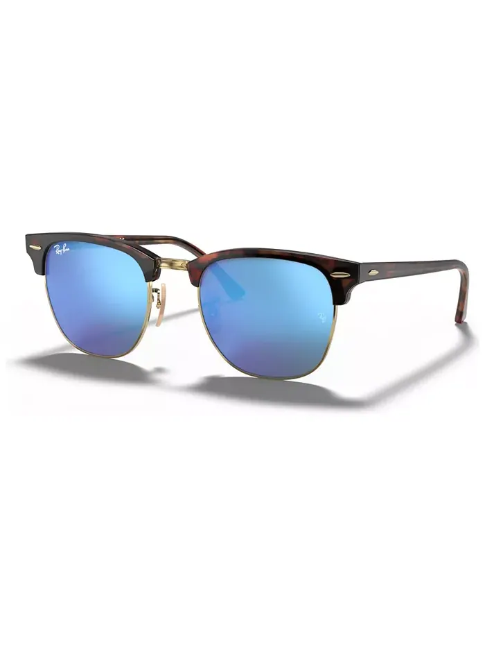 Унисекс солнцезащитные очки, RB3016 CLUBMASTER MINERAL FLASH LENSES Ray-Ban — изображение 1 из 10, синий