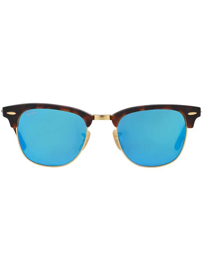 Унисекс солнцезащитные очки, RB3016 CLUBMASTER MINERAL FLASH LENSES Ray-Ban — изображение 2 из 10, синий