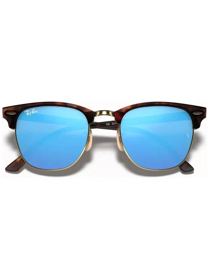Унисекс солнцезащитные очки, RB3016 CLUBMASTER MINERAL FLASH LENSES Ray-Ban — изображение 5 из 10, синий